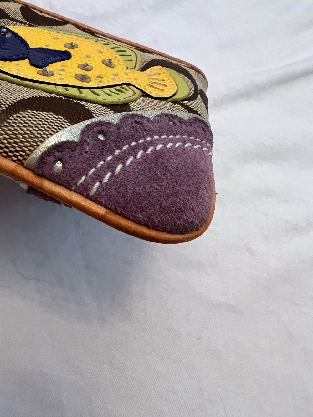 Coach Rare Limited Edition Signature Fish & Coral Appliqué Wristlet Y2K Coastal - Picture 8 of 15